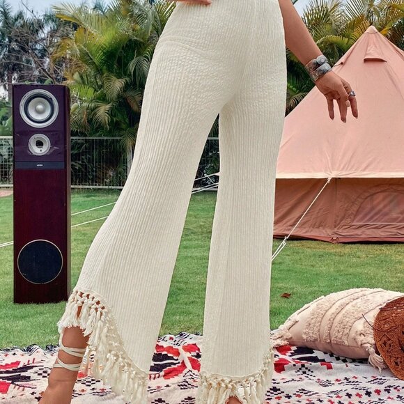 Apricot Boho Women's fringe detailed Pants - Picture 5 of 6